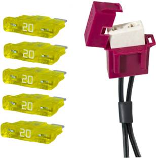 Ovicart 20A Auto Car Regular Blade Fuse - With Ceramic Fuse Holder Vehicle Fuse