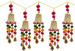 3A Featuretail Golden Bell for Decor Ornamental Bells Pack of 5