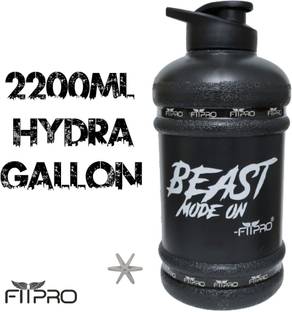 FitPro SPORTS GALLON SHAKER BOTTLE MATT BLACK 2.2 LITRE WATER JUG FOR GYM BLACK 2200 ml Shaker
