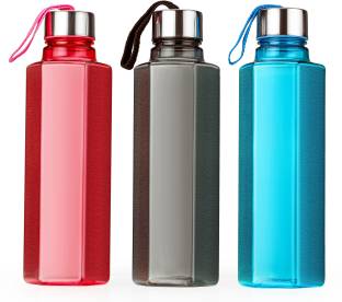 Savorier HEXAGON Shape Multi Color Water/Office College with Steel Cap(Pack of 3) 1000 ml Water Bottles