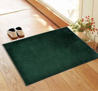 RUSTIC LINEN Dark Green Cotton Area Rug