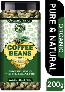 OrganicVison Green Coffee beans for Weight Loss (Unroasted Arabica Beans) Coffee Beans