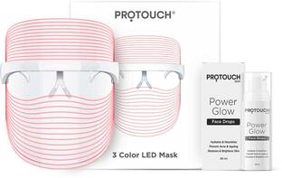 PROTOUCH GLOW GETTER COMBO 3 in 1 Led Face Mask & Power Glow Face Drops Facial Cleanser System & Brush