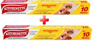 Kitchenette Food Wrapping Paper | Food Grade | Microwave Safe | 10 Meters each | Pack of 2 Paper Foil