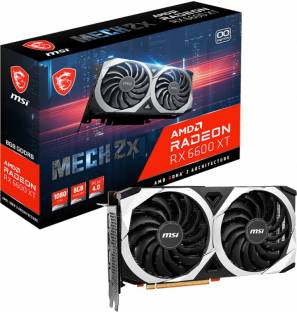 Add to Compare MSI AMD Radeon Radeon RX 6600 XT MECH 2X 8G OC 8 GB GDDR6 Graphics Card 2602 MHzClock Speed Chipset: AMD Radeon BUS Standard: PCI Express 4.0 x8 Graphics Engine: AMD Radeon RX 6600 XT Memory Interface 128 bit 3 Year Manufacturer Warranty ₹41,543 ₹84,200 50% off Free delivery No Cost EMI from ₹4,616/month