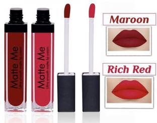 BLUSHIS Waterproof Longlasting Sensational Liquid Matte Lipsticks Combo of 2