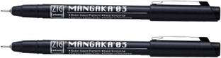 Zig CARTOONIST MANGAKA 03 010 BLACK PACK OF 2