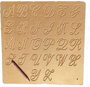 FireFlies Wooden Capital Cursive Tracing Board Dummy Pencil Educational Board for Kids