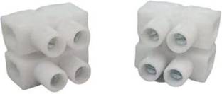 POWER CONNECT 2 Way Terminal Strip Screw Terminal Barrier Block White (Pack of 20) Dual Row Type H Wire Connector, Insulated Electrical Terminal Wire Connector