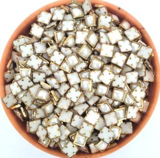 Atifa 6*6MM Square ceramic kundan stone for craft and jewellery making[200 pcs]