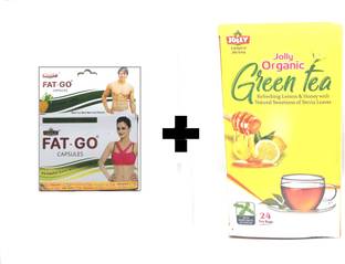 JOLLY Fat Go Slimming Capsule and Green Tea ( 60 Capsule and 24 Sachet Green Tea)