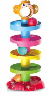 Toyzzilla 5 Layer Roll Ball Drop and Roll Swirl Tower - Multicolour