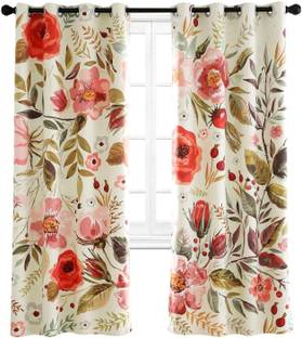 Pvr Fashion 120 cm (4 ft) Polyester Blackout Door Curtain (Pack Of 2)