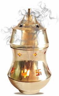 Pure Source (India) Multipurpose Kapoor dani / Aroma Burner / Camphor Diya Brass Incense Holder