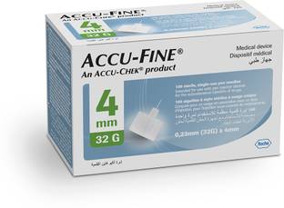 ACCU-CHEK Accu-Fine Insulin Pen Needles – Pack of 100 – (32G) * 4mm Glucometer Lancets