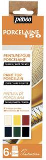 PEBEO Porcelaine 150 Ceramic Paint - Gloss Colours 6 x 20 ML - Initiation Set 1