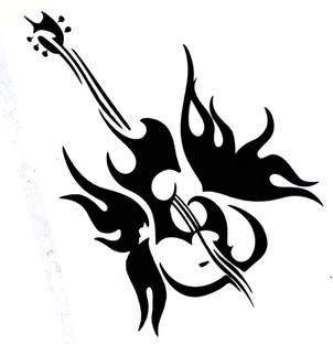 AFH Music Waterproof Black Temporary Body Tattoo Stickers for Men and Women