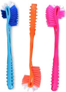 worldvery Double Sided Plastic Toilet Cleaning Bathroom Brush
