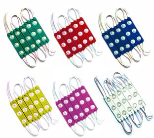 Wizzo (5 Pc Each Red Green Blue Yellow White Pink) 30 Pcs 12V DC Optical 3 LED Module Car Fancy Lights