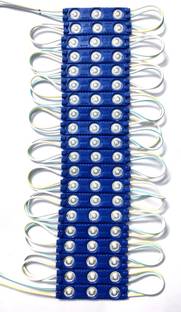 Wizzo 20 Pieces {BLUE} 12Volt 1.5 Watt DC Optical Lens 3 LED Module Lamp Decoration Light Electronic Hobby Kit