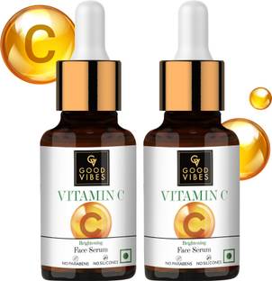GOOD VIBES Vitamin C Brightening Face Serum (10 ml) - (Pack of 2)