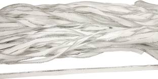 Airtick (90mtr & Width:1cm) Silver Collar Dori Gota Kinari Sarees Suits Lehengas Border for Bridal Dresses Suits Sarees Falls Lehengas Embroidery Designing Embellishing Lace Reel