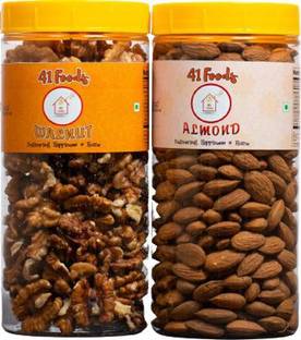 41 foods Dry fruits combo pack of Californian Almonds Walnuts | Badam Akhrot 400 GM Walnuts, Almonds