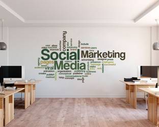 DivineDesigns 46 cm Social Media Words Self Adhesive Sticker