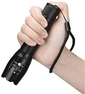 uniq shopee 5 Modes Flashlight Zoomable Torch Light Rechargeable Battery with Charging kit Torch