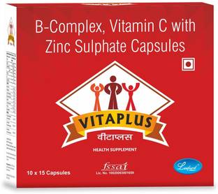 Leeford Vitaplus, B-Complex, Vitamin C with Zinc Sulphate Capsules | Pack of 10