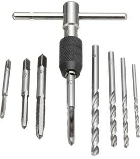 metrotools T-HANDLE RATCHET TAP WRENCH WITH M3-M6 TAPS AND DRILLS Single Sided T Type Wrench