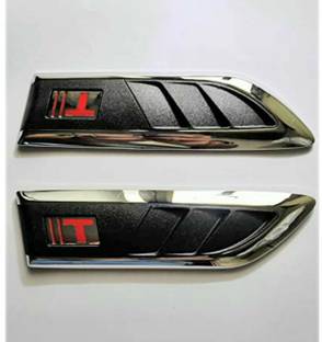 LAVITRA Car Side Decorative Air Flow Vent Chrome Plated Sticker for All Cars Sticker Side Scoop