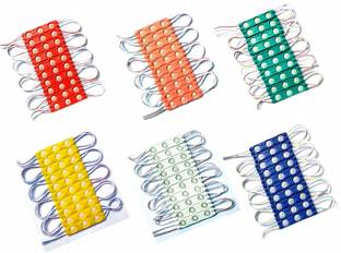 Wizzo (10 Pc Each Red Green Blue Yellow White Pink) 60 Pcs 12V DC Optical 3 LED Module Car Fancy Lights
