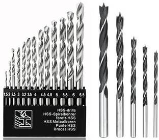 Kshivi DB 41 Combo 13 Pcs HSS Bits And 5 Pcs Wood Working Drill Bit Set (Pack Of 2)