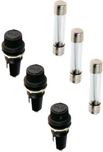 Ovicart 6.35x25mm Fuse Holder With 250V Fast 25A Glass Fuse (Pair of 3) Electrical Fuse
