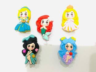 DEEGLO Soft Princess Pins Printed Color Doll Shape for Baby Girls 5PC Hair Pin
