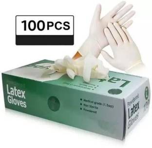 DM Eco medical glove-556 Rubber, Nitrile, Latex Surgical Gloves (Pack of 100) Latex, Nitrile Examination Gloves
