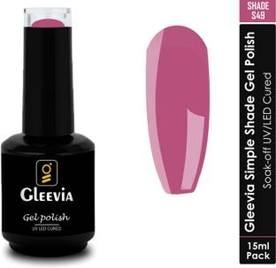 Gleevia UV LED Soak-Off Simple Shade Gel Polish for Professionals 15ml Brush Cap S49 Shade S49