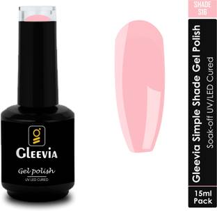 Gleevia UV LED Soak-Off Simple Shade Gel Polish for Professionals 15ml Brush Cap S16 Shade S16