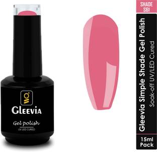 Gleevia UV LED Soak-Off Simple Shade Gel Polish for Professionals 15ml Brush Cap S61 Shade S61