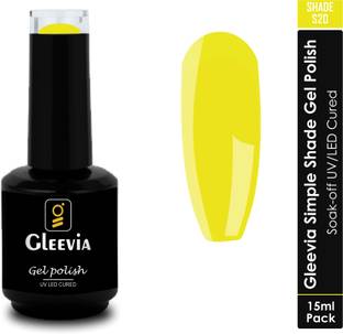 Gleevia UV LED Soak-Off Simple Shade Gel Polish for Professionals 15ml Brush Cap S20 Shade S20