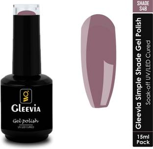Gleevia UV LED Soak-Off Simple Shade Gel Polish for Professionals 15ml Brush Cap S48 Shade S48