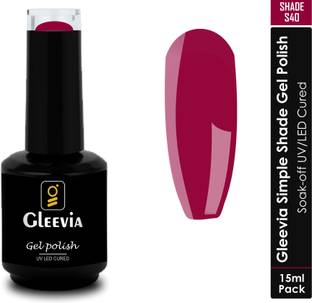 Gleevia UV LED Soak-Off Simple Shade Gel Polish for Professionals 15ml Brush Cap S40 Shade S40