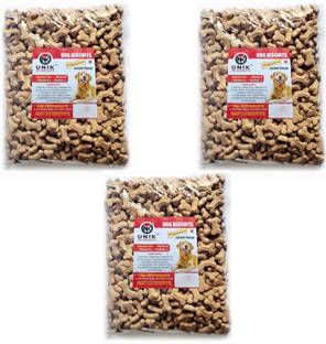 Unik Dog Pet Food Calcium Treat Healthy Chicken Puppy Dog Biscuits Chicken 3 kg (3x1 kg) Dry New Born Dog Food