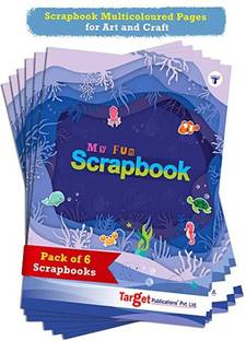 Scrapbook For Children| Art And Craft Book For Kids | Soft Bound | A4 Size Approx | 32 Multicolour Pages | Unruled Colorful Paper Sheets For Projects, School, DIY Art And Craft | Scrapbook Ideas | 28 X 21.5 Cm | 120 GSM | Set Of 6