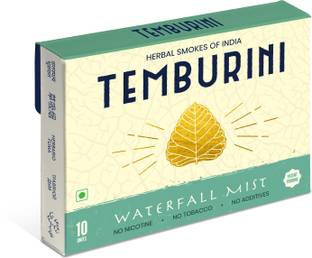 Temburini Waterfall Mist - Premium Leaf-Rolled Herbal Smokes, Nicotine-Free & Tobacco-Free Beedi Alternative Smoking Cessations