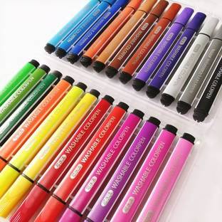 AEXONIZ TOYS Art Markers Colour Sketch Pens - 24 Set Washable Watercolor Pens Set Nib Sketch Pens  with Washable Ink