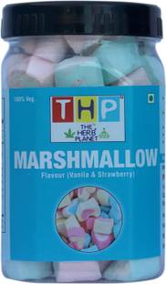 THE HERBS PLANET Heart Shape Marshmallow Candy 80 Pieces Pure Veg Marshmallow Vegan Flavour Strawberry, Vanilla Marshmallow