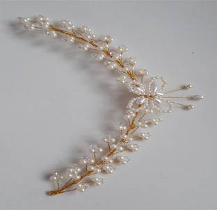 ZENCY KV-25 white color nana moti .. Hair Chain
