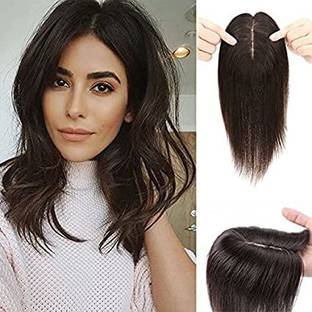 NEERAJ HUMAN HAIR HAIR CLIP IN HAIR TOPPER FOR WOMEN STRAIGHT Hair Extension